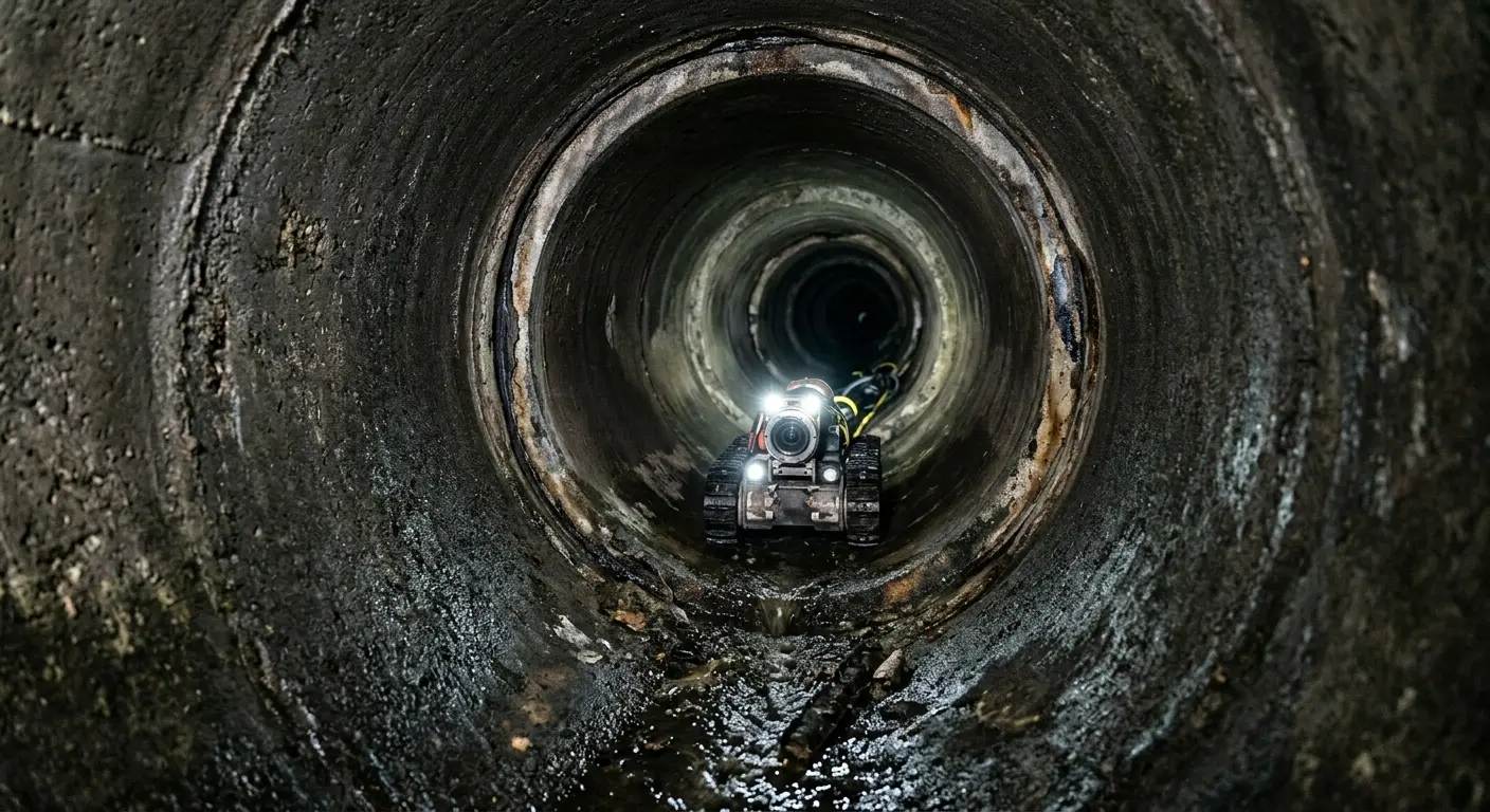 Robotic sewer camera inspecting pipe interior for Sewer Line Repair in Glenview
